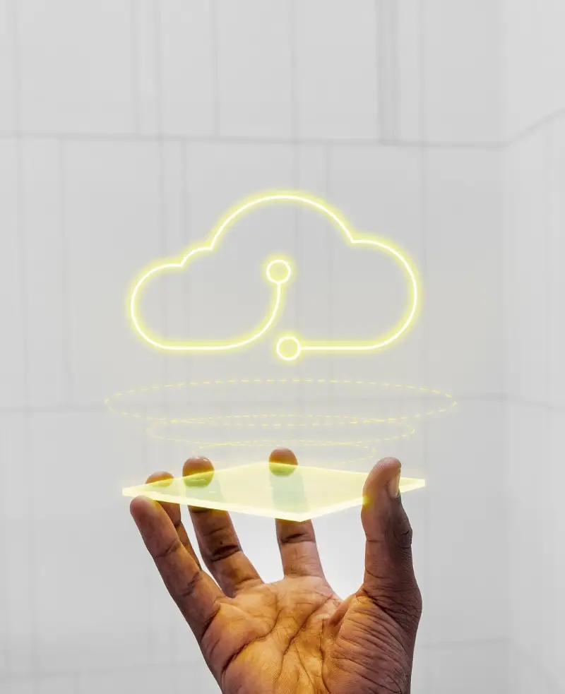 Hologram projector screen with cloud system technology